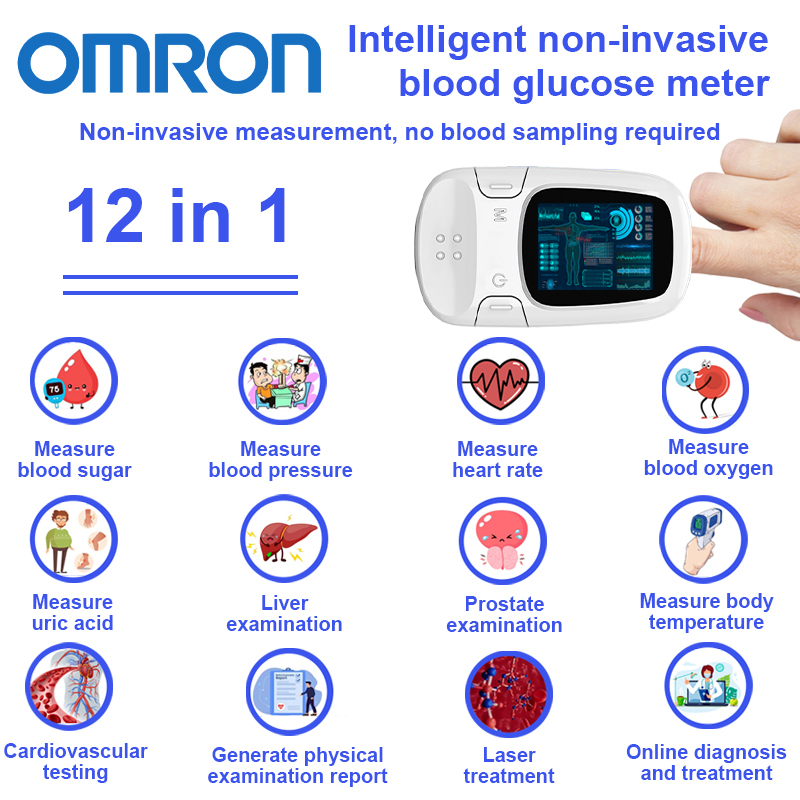 [15 en 1] Monitor inteligente de glucosa en sangre no invasivo Omron — Cribado clínico inteligente