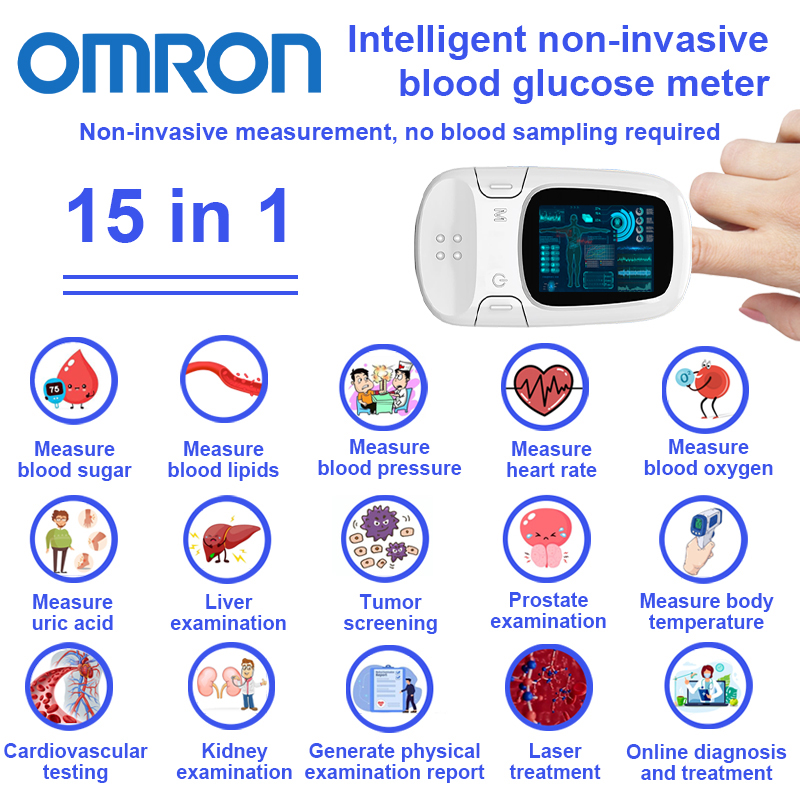 [15 en 1] Monitor inteligente de glucosa en sangre no invasivo Omron — Cribado clínico inteligente