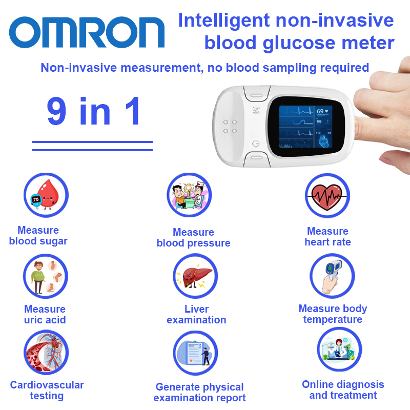 [15 en 1] Monitor inteligente de glucosa en sangre no invasivo Omron — Cribado clínico inteligente