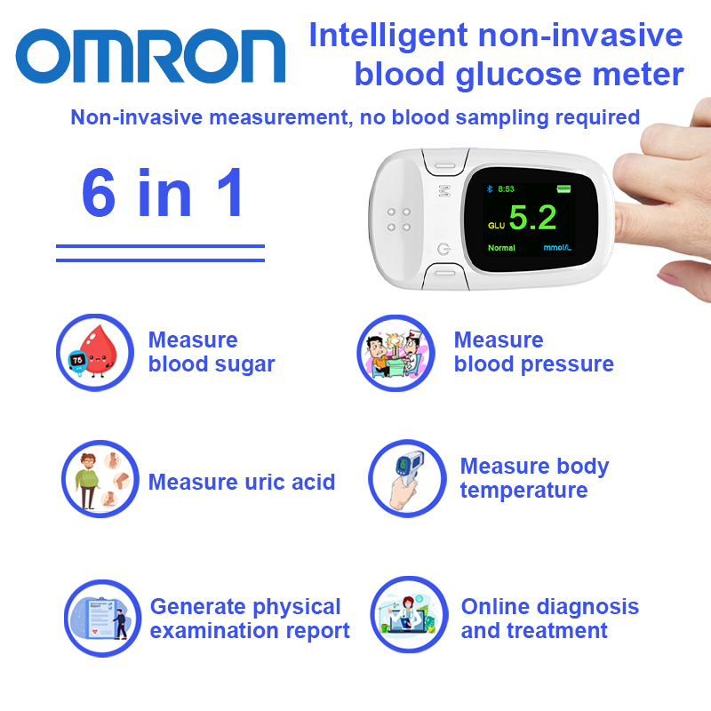 [15 en 1] Monitor inteligente de glucosa en sangre no invasivo Omron — Cribado clínico inteligente