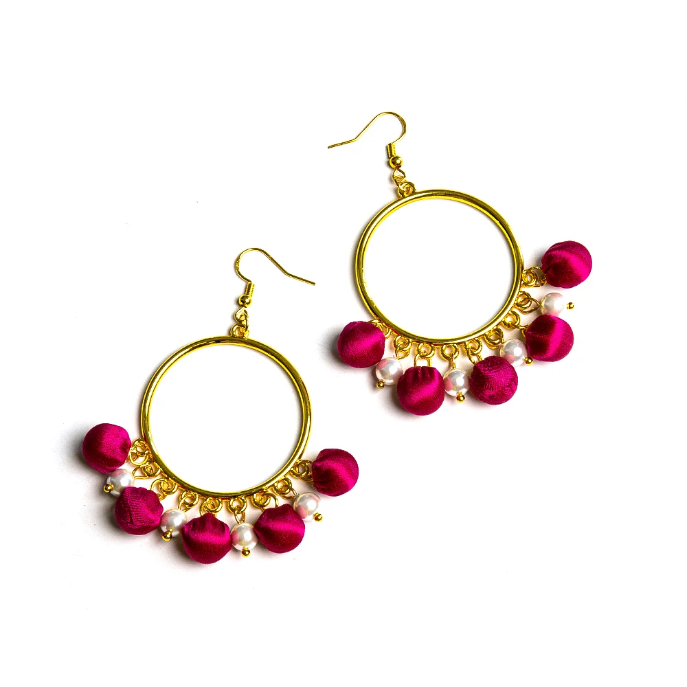 The Carmen — Mulberry Silk Statement Drop Earrings