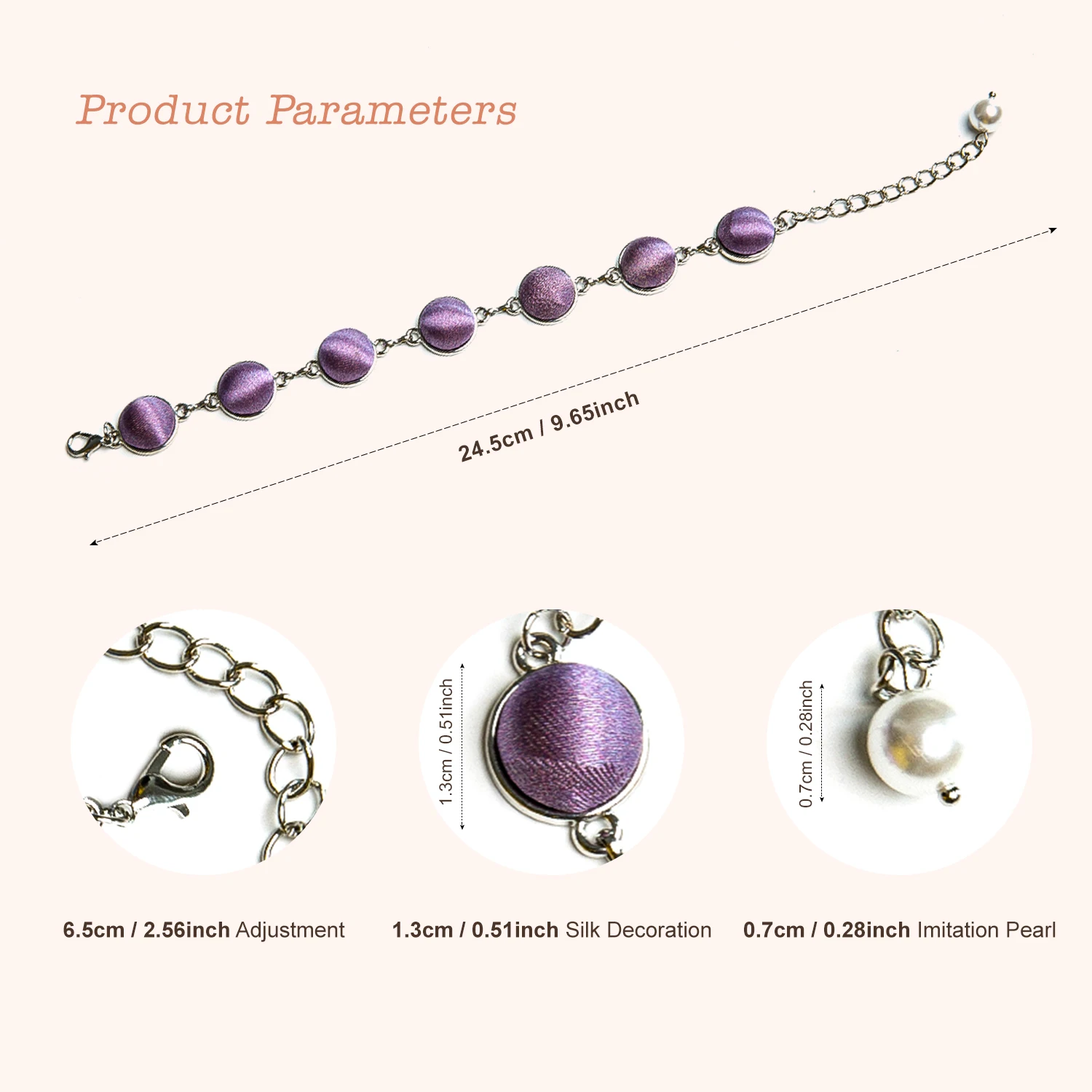 The Violette — Plant-Dyed Mulberry Silk Disc Bracelet