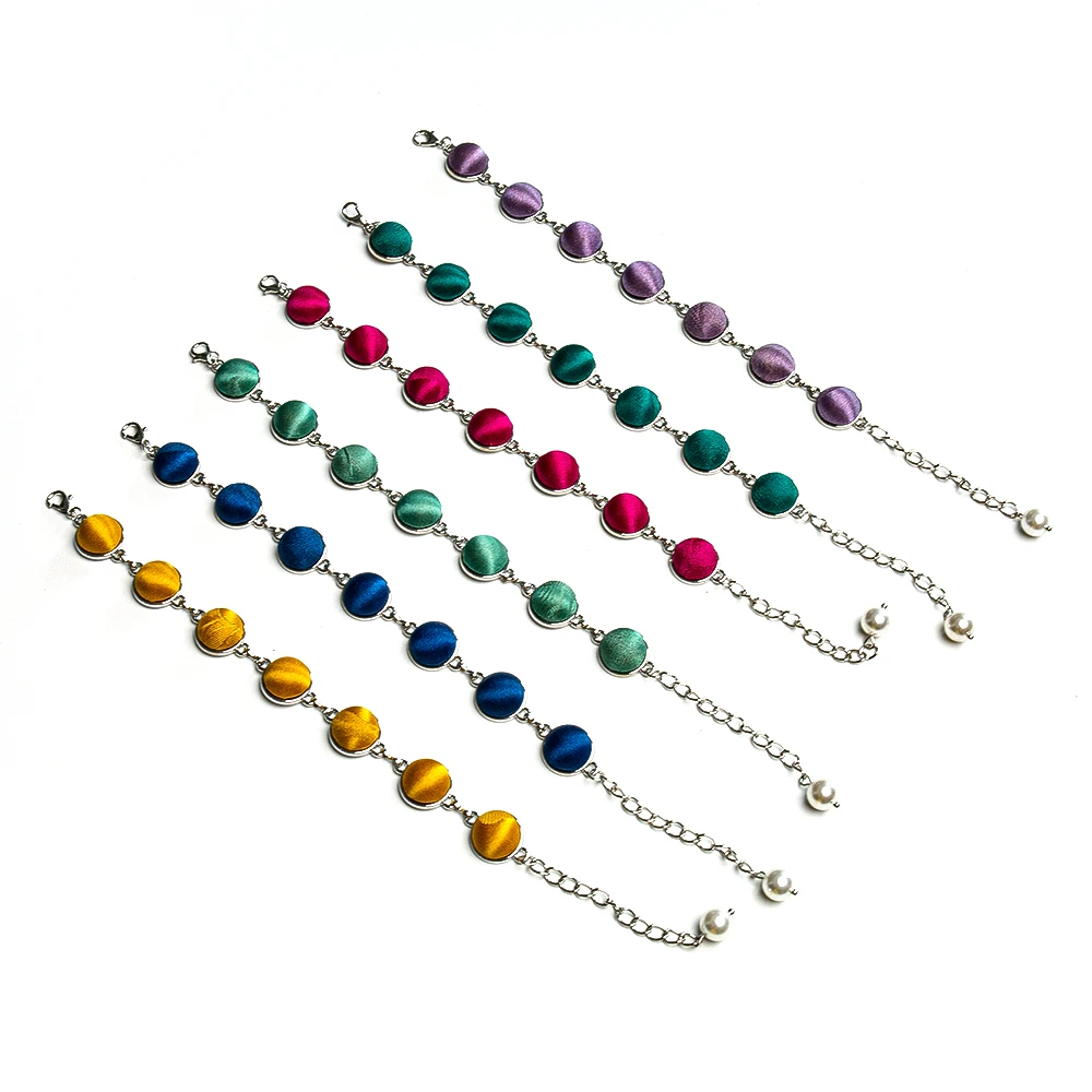The Violette — Plant-Dyed Mulberry Silk Disc Bracelet