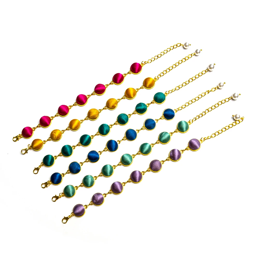The Aurelia — Plant-Dyed Mulberry Silk Disc Bracelet