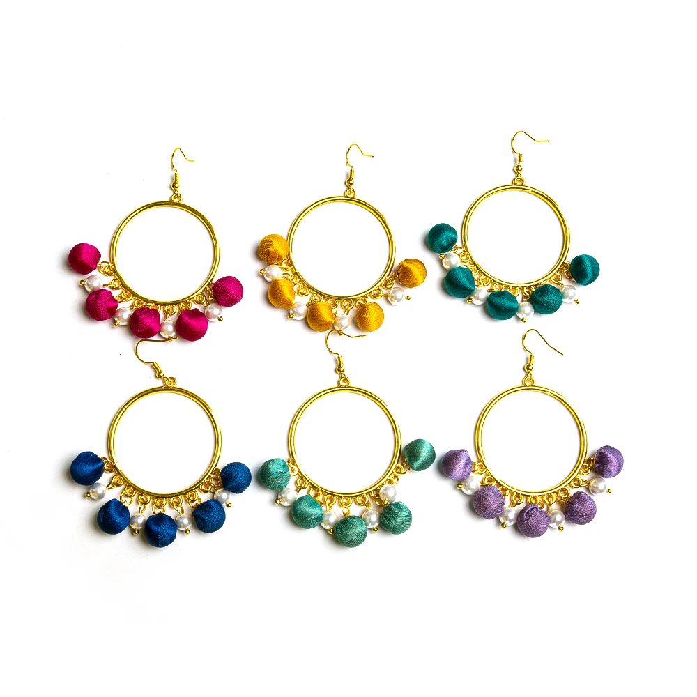 The Carmen — Mulberry Silk Statement Drop Earrings