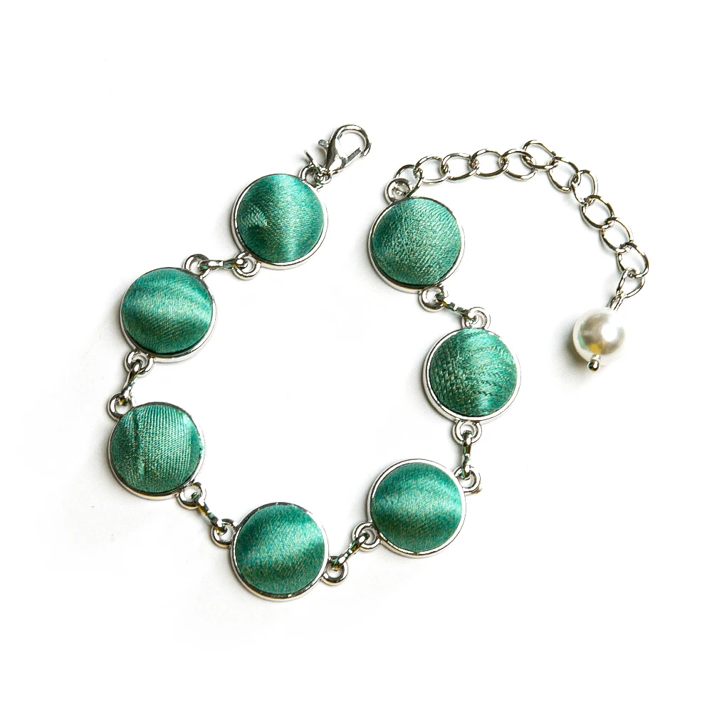 The Violette — Plant-Dyed Mulberry Silk Disc Bracelet