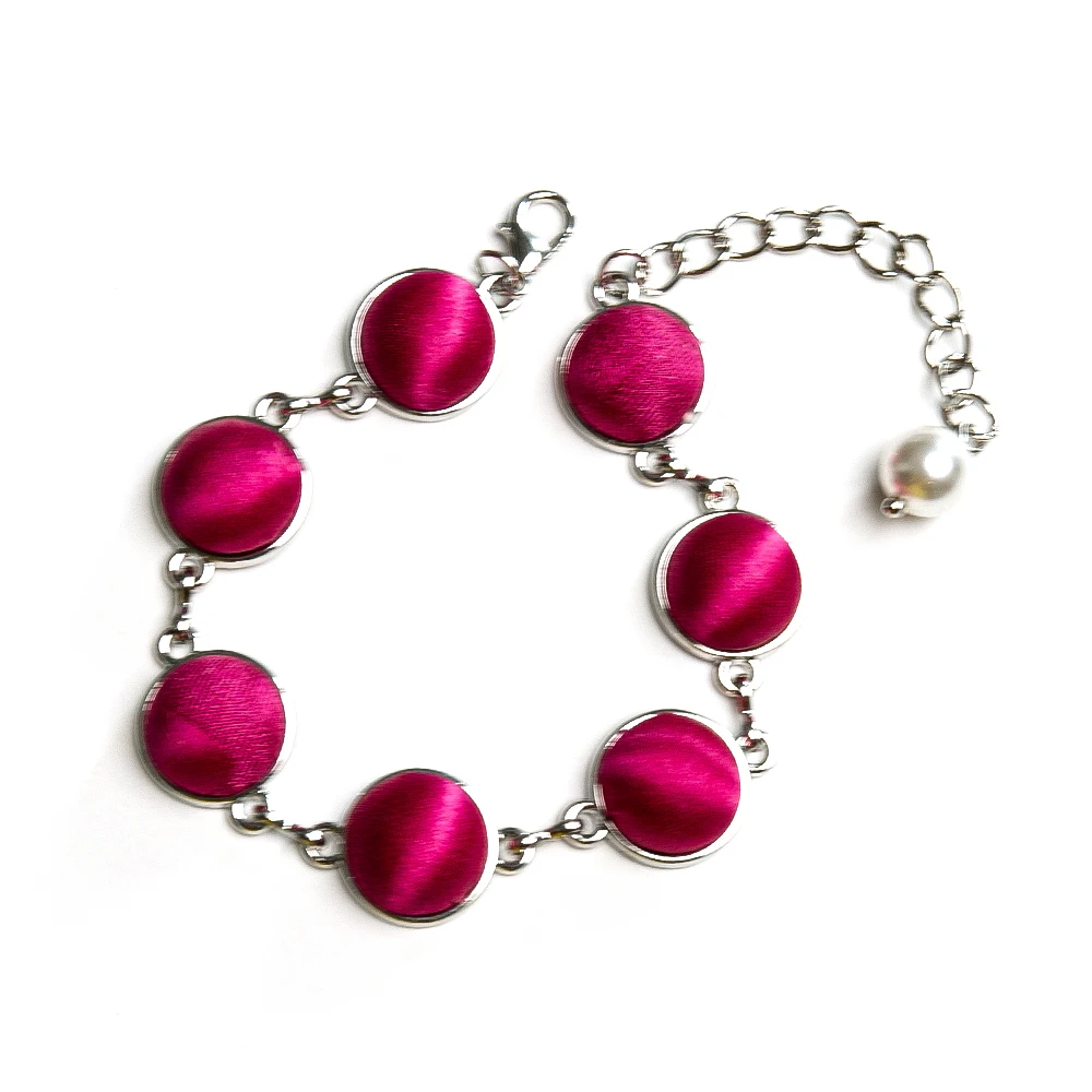 The Violette — Plant-Dyed Mulberry Silk Disc Bracelet