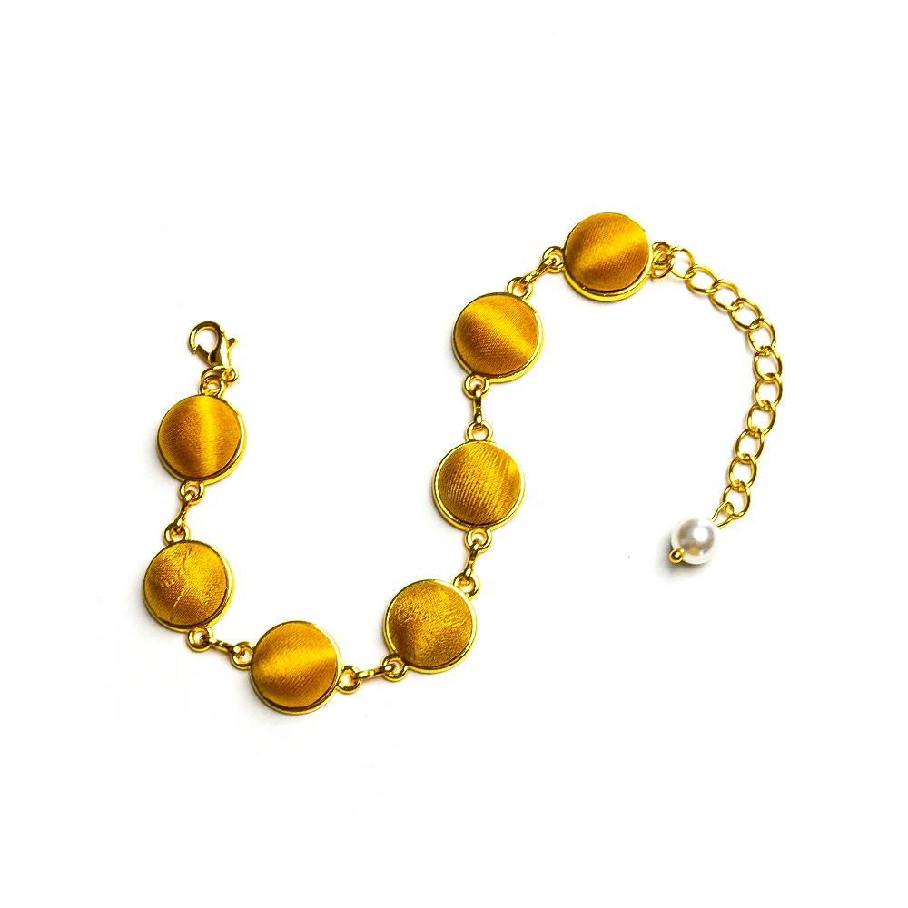 The Aurelia — Plant-Dyed Mulberry Silk Disc Bracelet