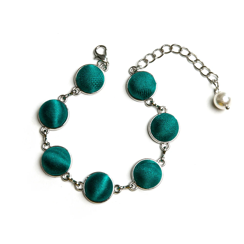 The Violette — Plant-Dyed Mulberry Silk Disc Bracelet