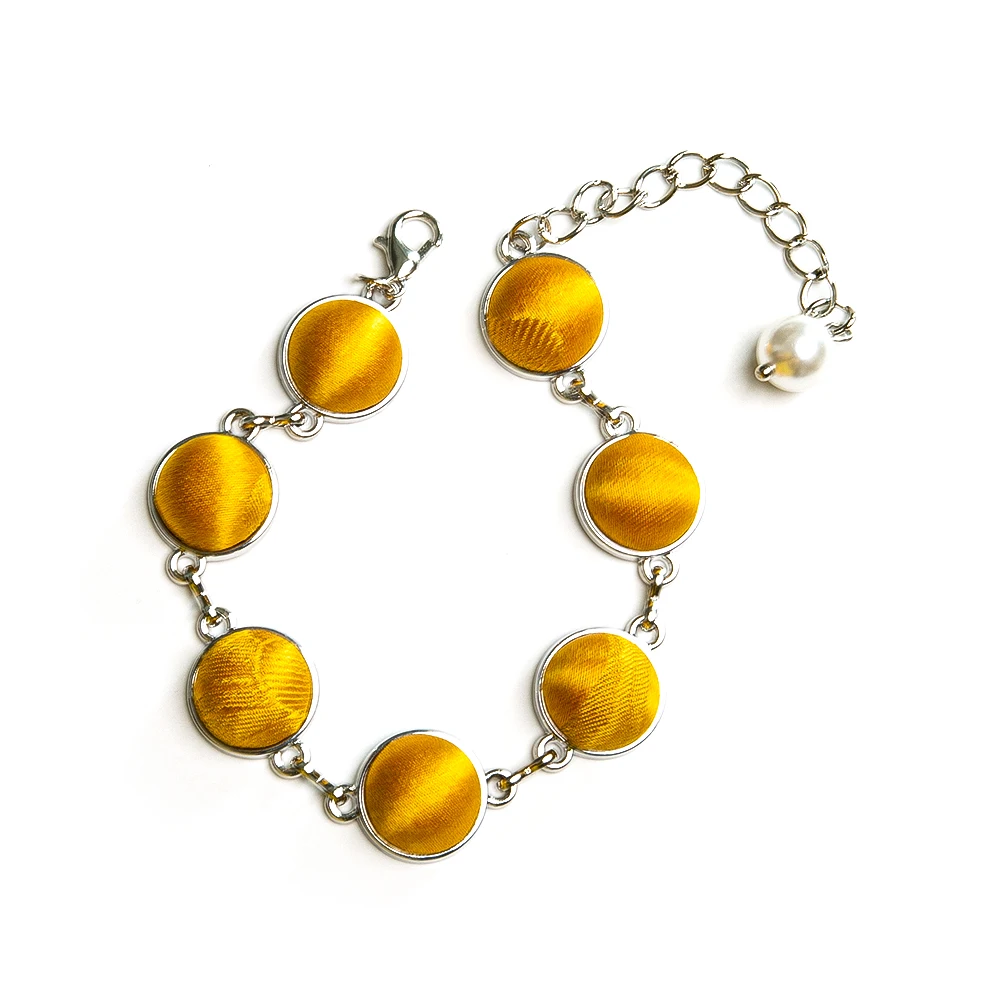 The Violette — Plant-Dyed Mulberry Silk Disc Bracelet