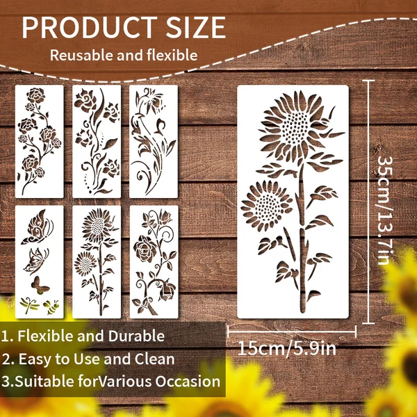 🔥Summer Hot Sale Promotion-49% OFF🌻-Garden Fence Large Flower Stencils-DIY decoration