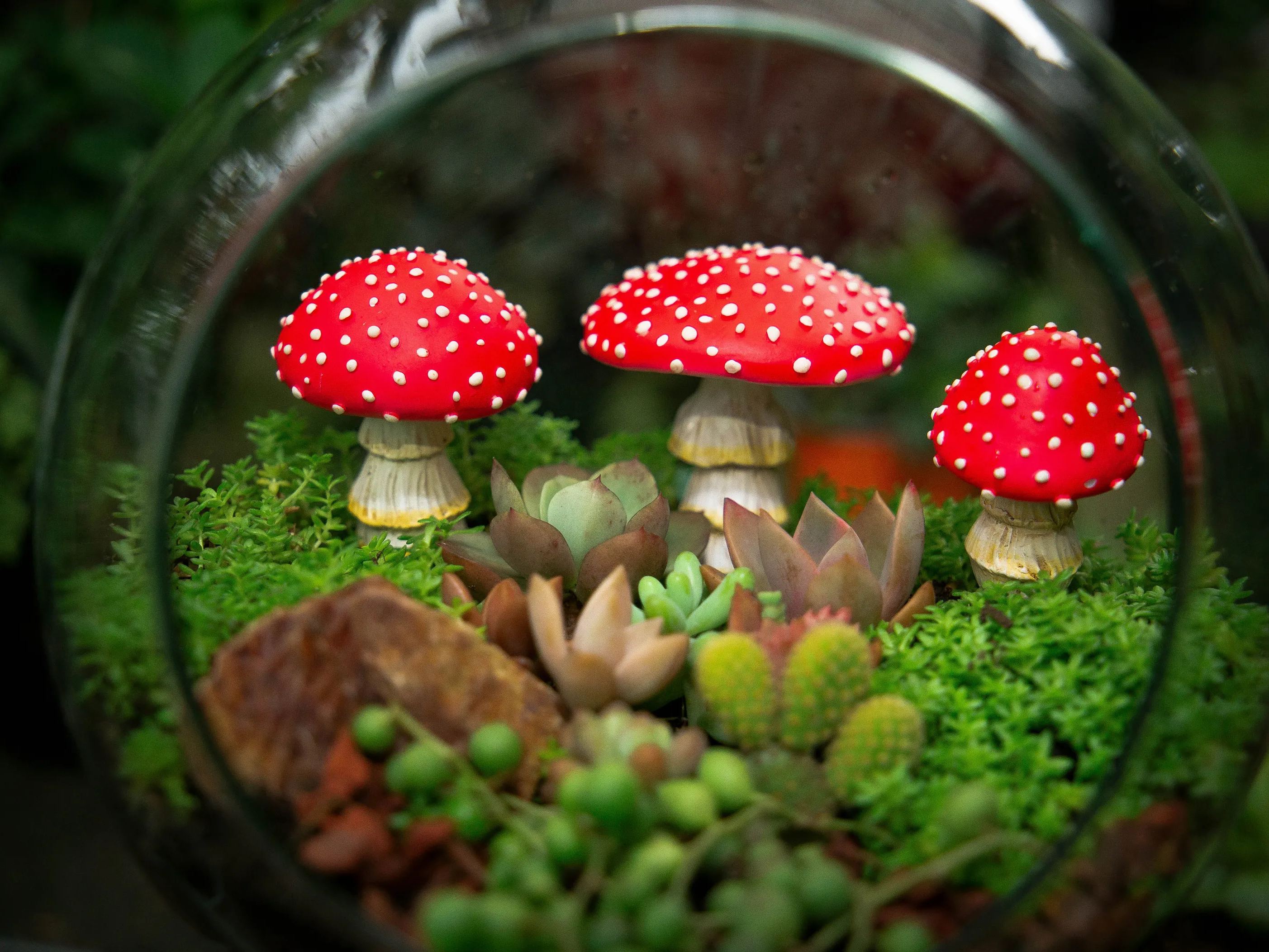 Glow in the Dark Mushroom Garden Decor