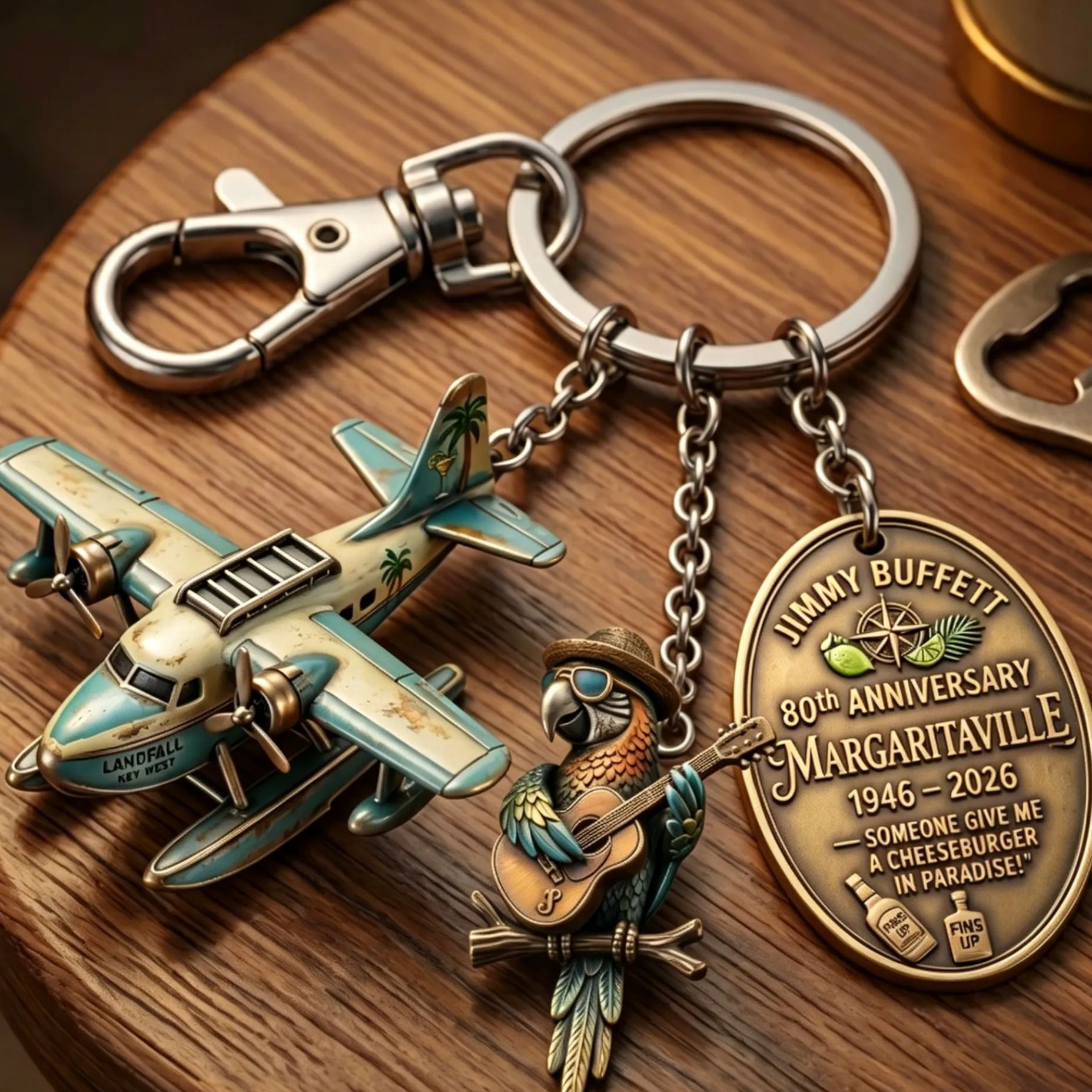 🐦Margaritaville 80th Anniversary Keychain | Jimmy Buffett Tribute