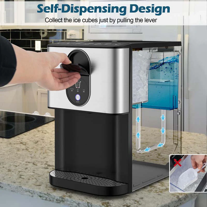 Eletriclife Self Dispensing Nugget Ice Maker Countertop with Soft Chewable Pellet Ice Cubes