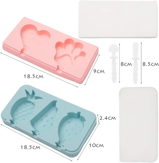 Reusable Silicone Ice Lolly Moulds with Sticks (2-Pack)