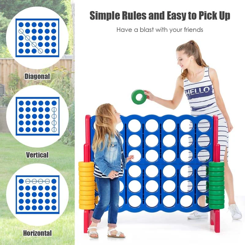 Eletriclife Jumbo 4-to-Score Giant Game Set with 42 Jumbo Rings and Quick-Release Slider