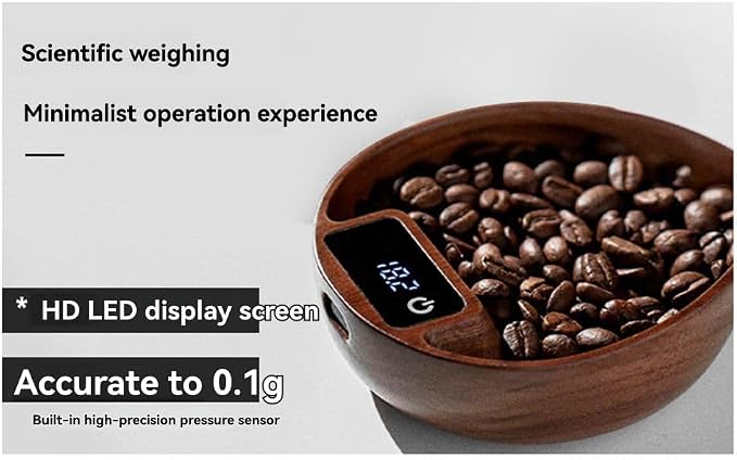 Walnut Wood Precision Coffee & Tea Scale (0.1g Accuracy)