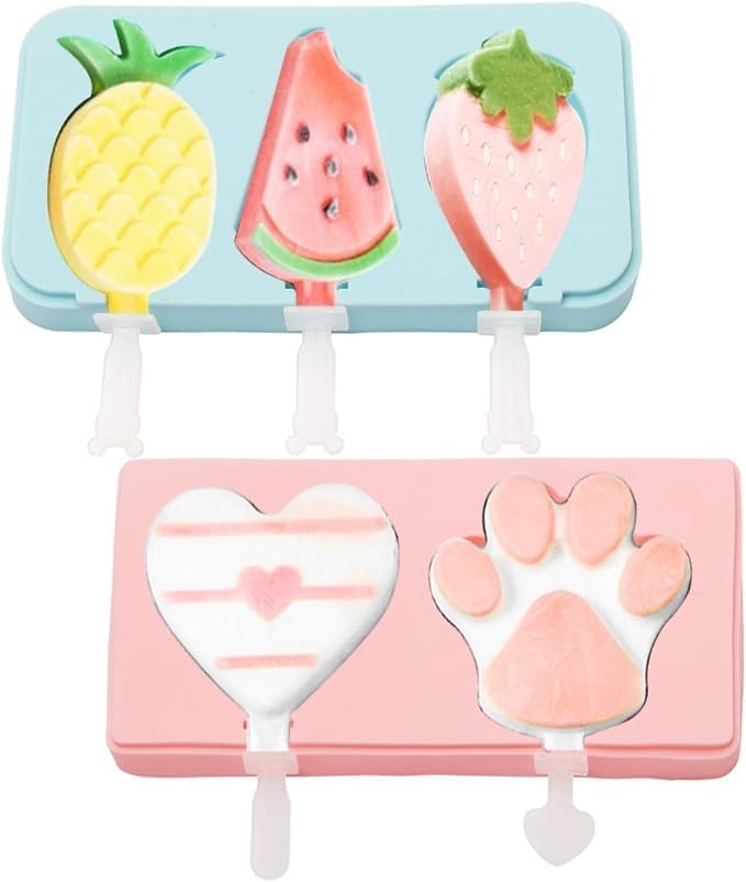 Reusable Silicone Ice Lolly Moulds with Sticks (2-Pack)