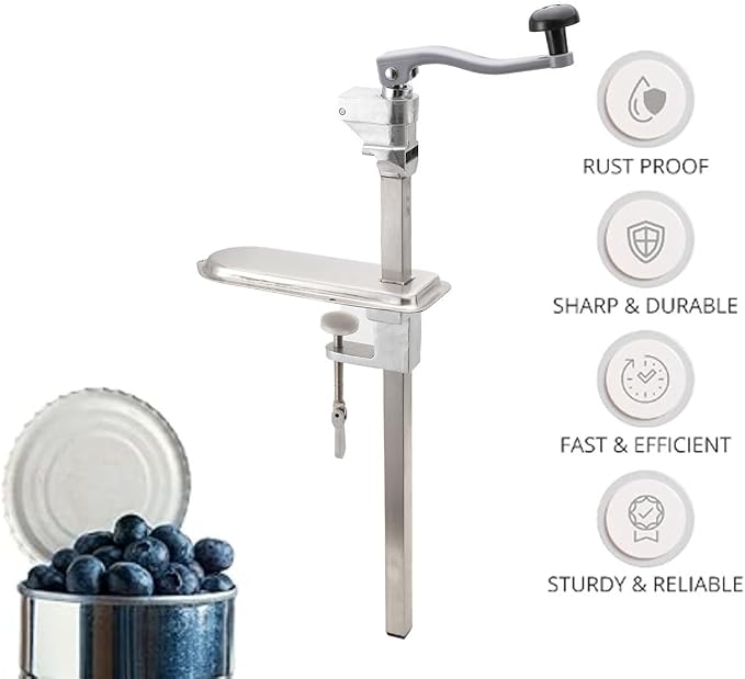 Heavy-Duty Desktop Bench Can Opener (Cast Steel Base)