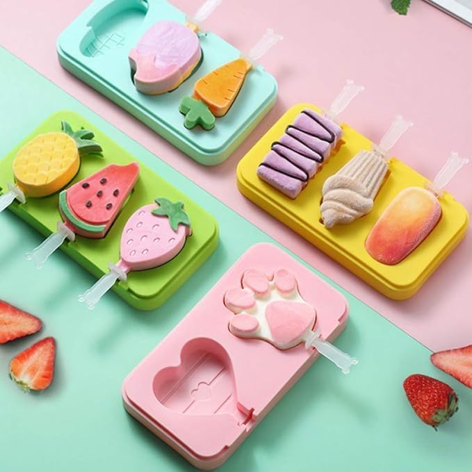 Reusable Silicone Ice Lolly Moulds with Sticks (2-Pack)