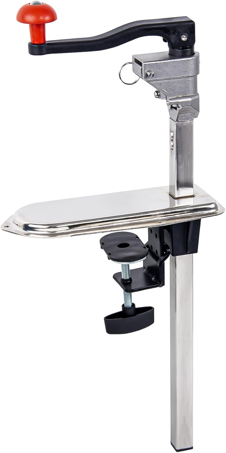 Removable Heavy-Duty Bench Tin Opener with Table Clamp Base