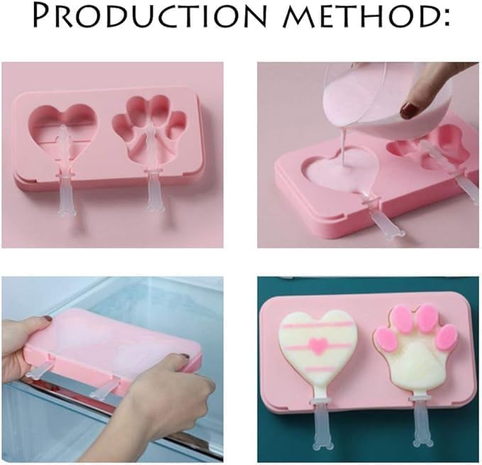 Reusable Silicone Ice Lolly Moulds with Sticks (2-Pack)