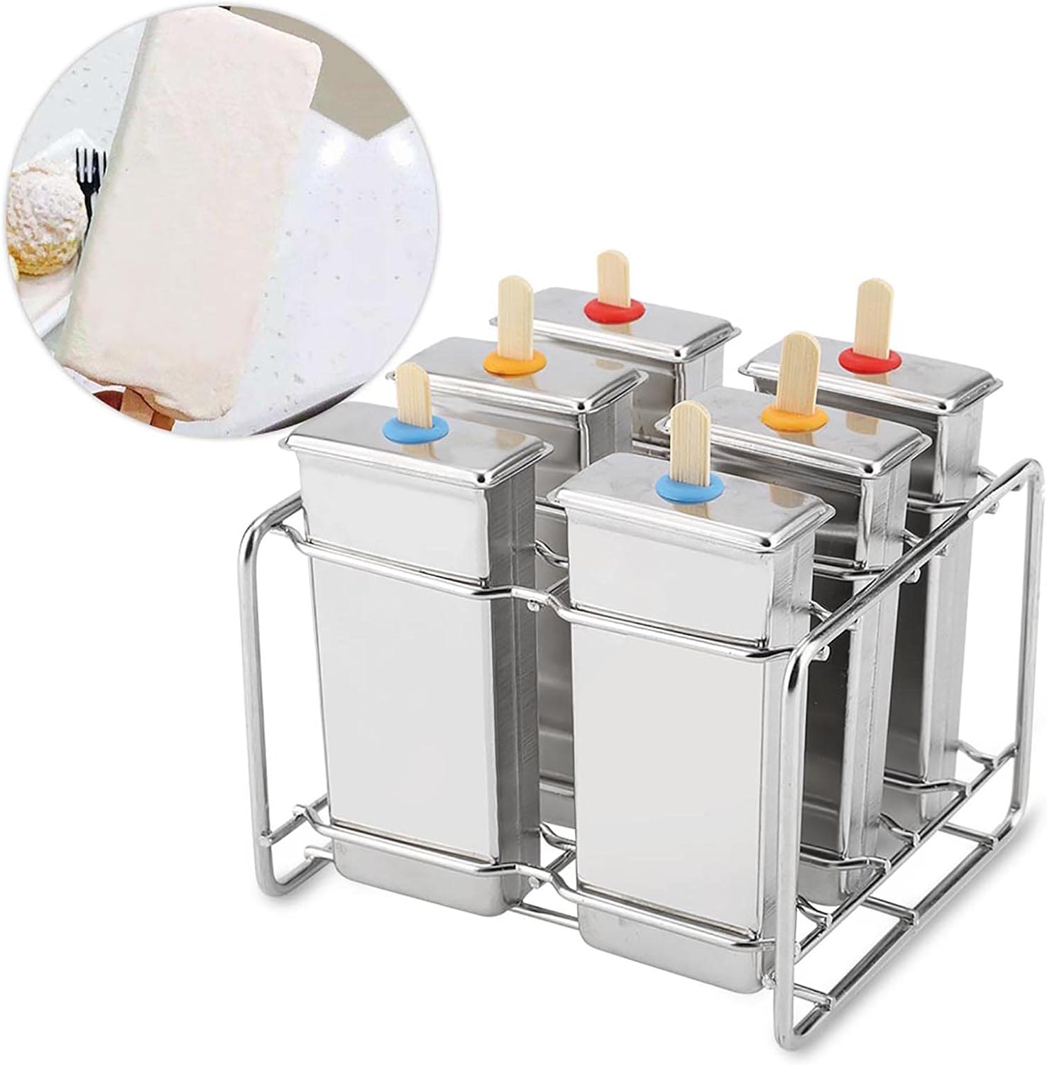 Stainless Steel Ice Lolly Maker Mould Set with Stand