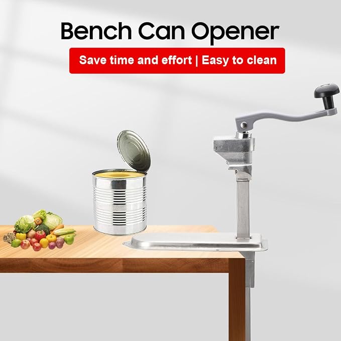 Heavy-Duty Desktop Bench Can Opener (Cast Steel Base)