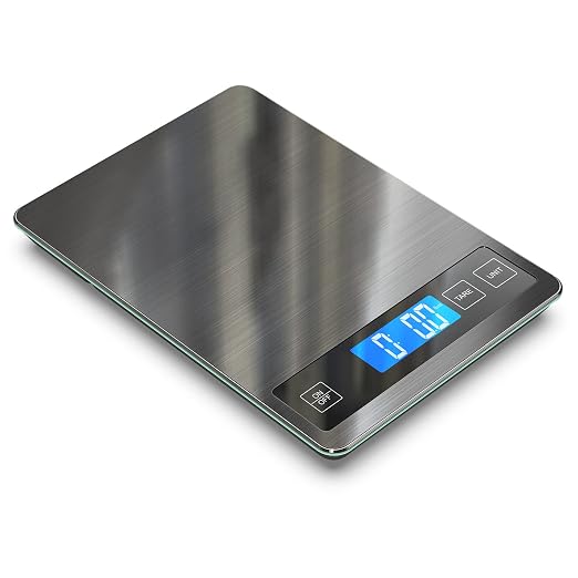 Tempered Glass Digital Kitchen Food Scale (10kg / 22lb, Dark Grey)