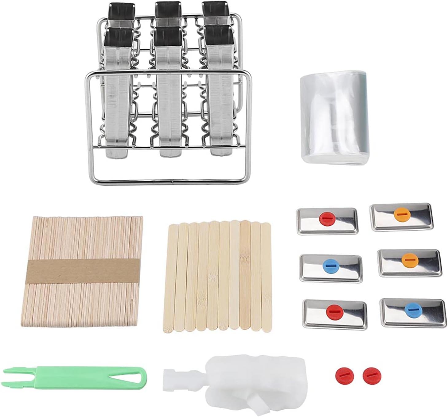 6-Cavity Seamless Stainless Steel Ice Lolly Mould with Holder