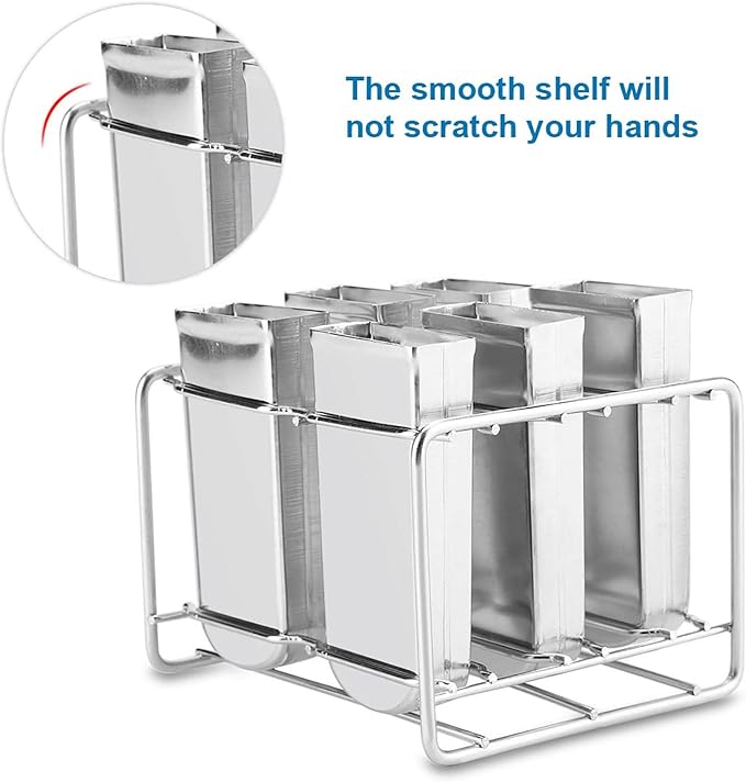 Classic Stainless Steel Ice Lolly Moulds with Removable Rack