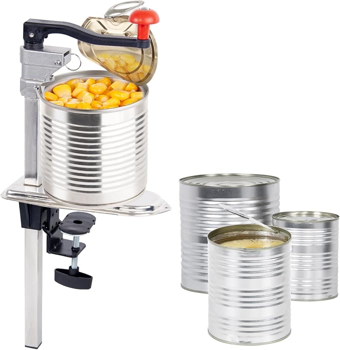 Removable Heavy-Duty Bench Tin Opener with Table Clamp Base