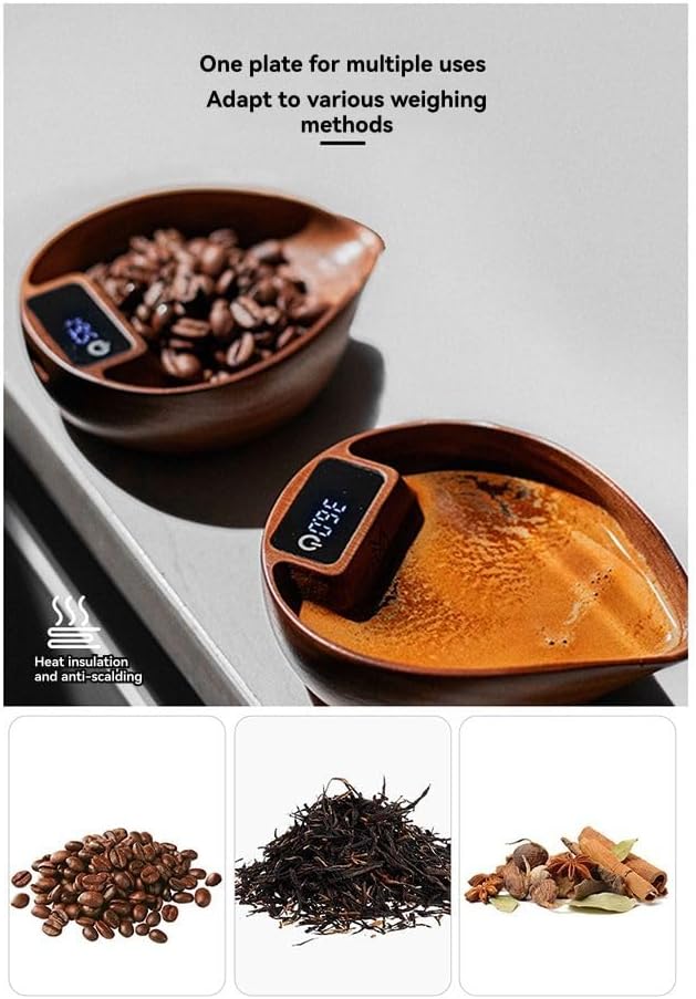 Walnut Wood Precision Coffee & Tea Scale (0.1g Accuracy)
