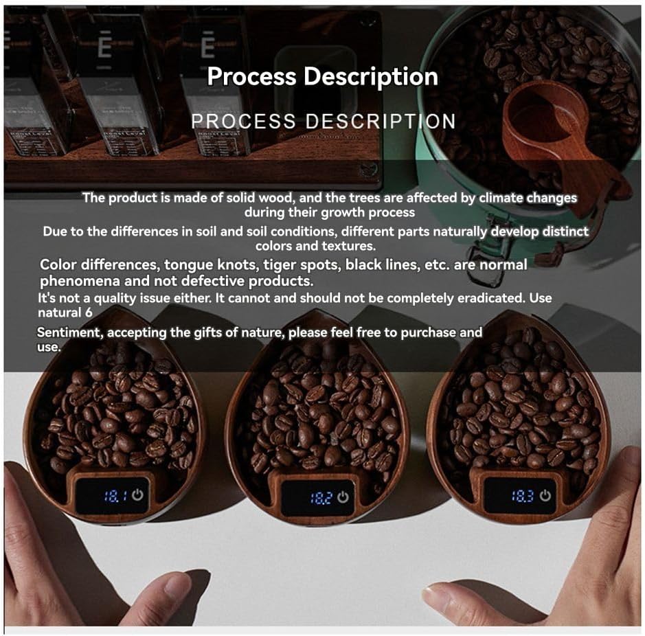 Walnut Wood Precision Coffee & Tea Scale (0.1g Accuracy)
