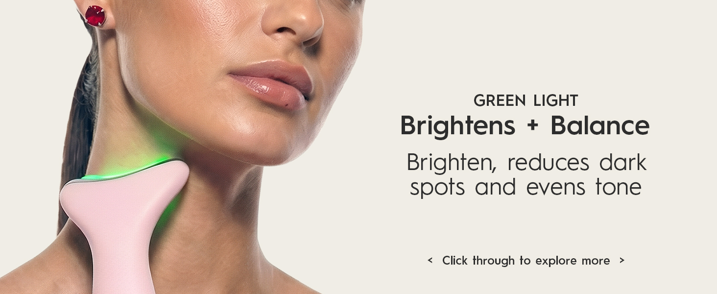 green light therapy to depuff and brighten skin tone, even complexion and reduce hyperpigmentation