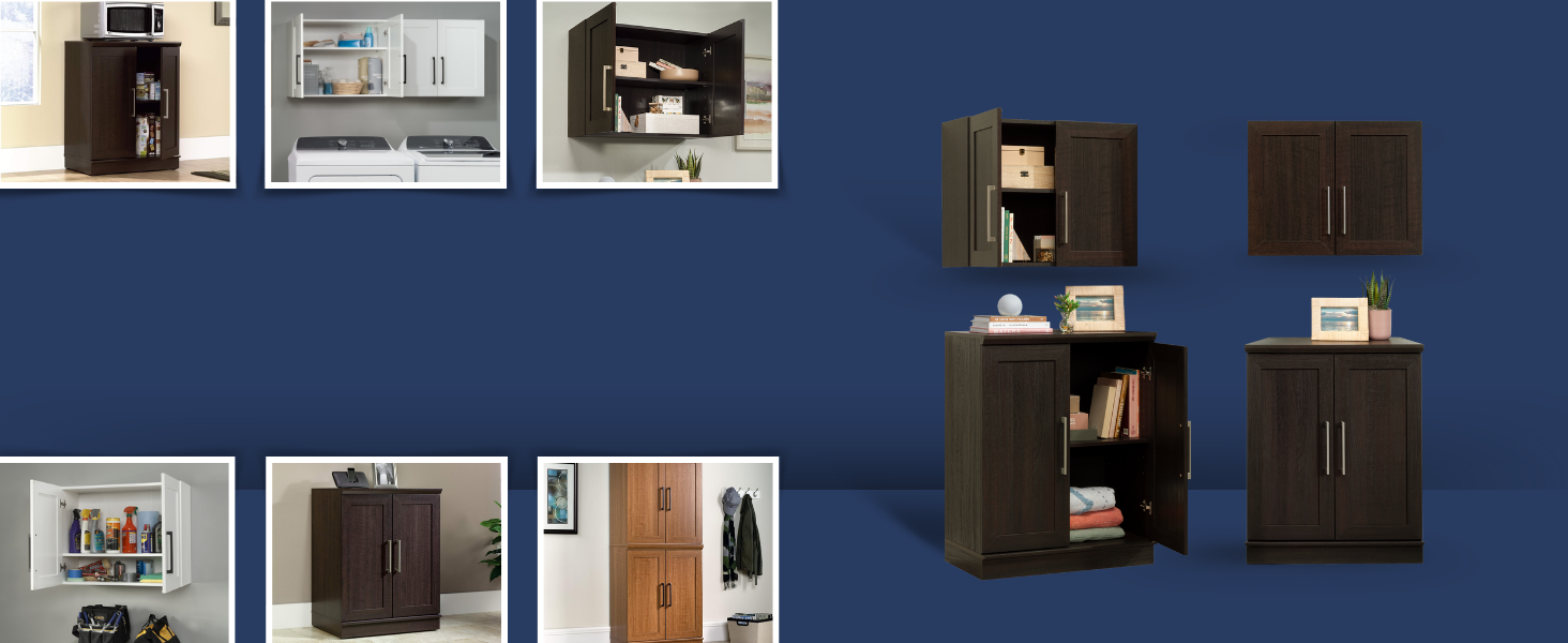 Base and Wall cabinets showing multiple uses