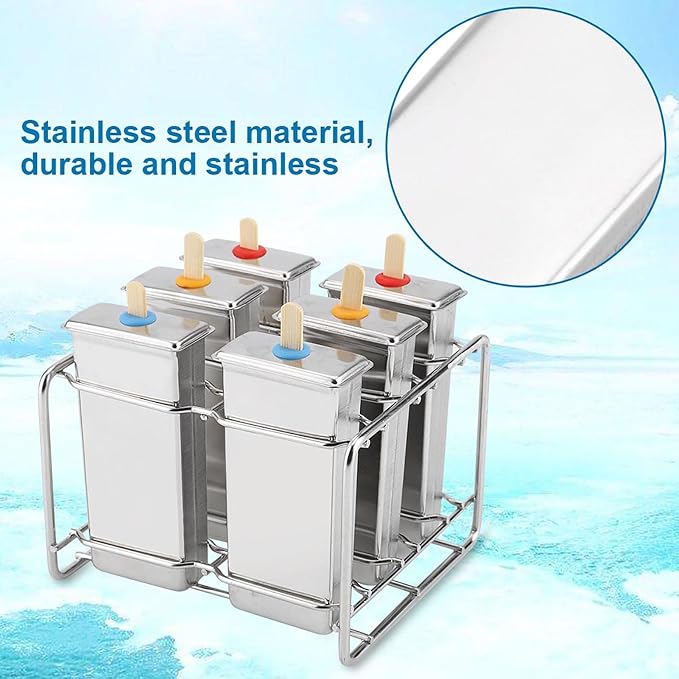 Stainless Steel Ice Lolly Maker Mould Set with Stand