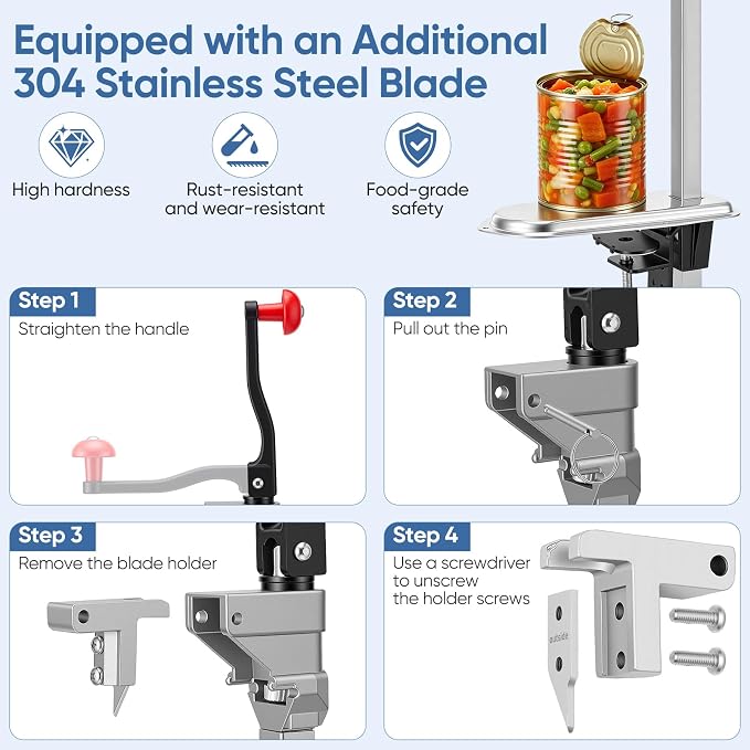Adjustable Table-Mount Heavy-Duty Tin Opener (Clamp-On, No Drill)