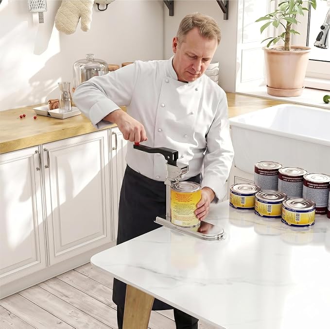 Commercial Heavy-Duty Table-Mounted Can Opener (Stainless Steel)