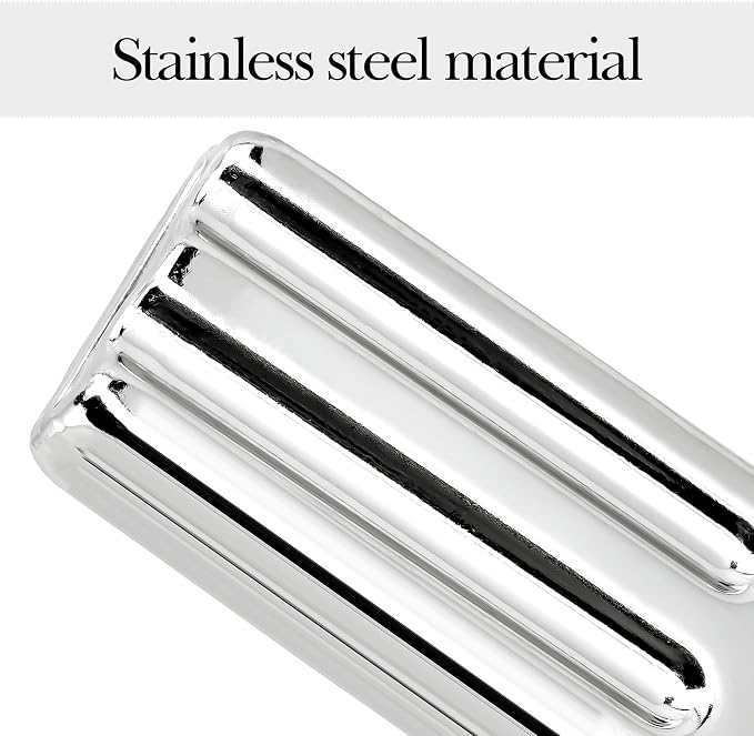12-Piece Large Stainless Steel Ice Lolly Mould Set with Holder Rack