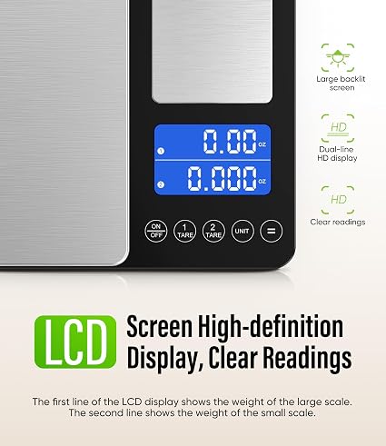 Dual-Platform High-Precision Kitchen Scale (15kg / 500g, Copper Finish)