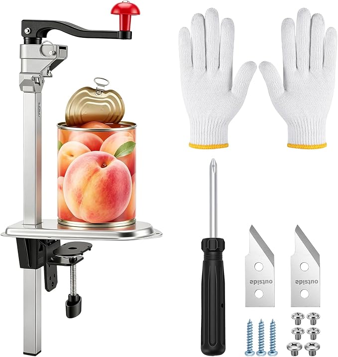 Adjustable Table-Mount Heavy-Duty Tin Opener (Clamp-On, No Drill)