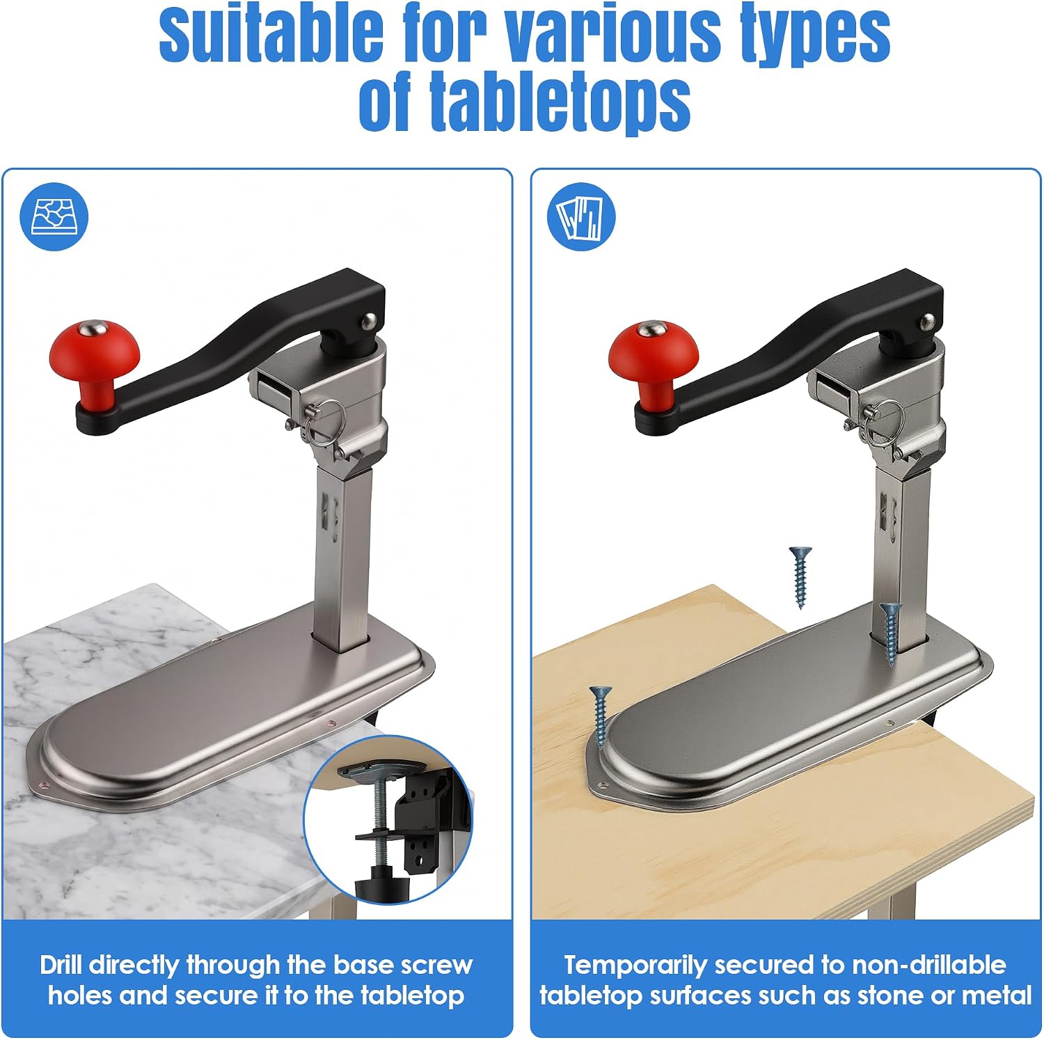 Commercial Heavy-Duty Table-Mounted Can Opener (Stainless Steel)