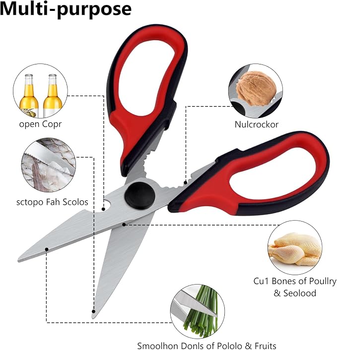 Left-Handed 3-in-1 Kitchen Prep Set (Scissors, Can Opener & Peeler