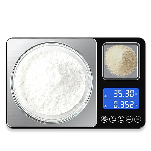 Dual-Platform High-Precision Kitchen Scale (15kg / 500g, Copper Finish)
