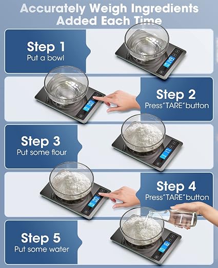 Tempered Glass Digital Kitchen Food Scale (10kg / 22lb, Dark Grey)