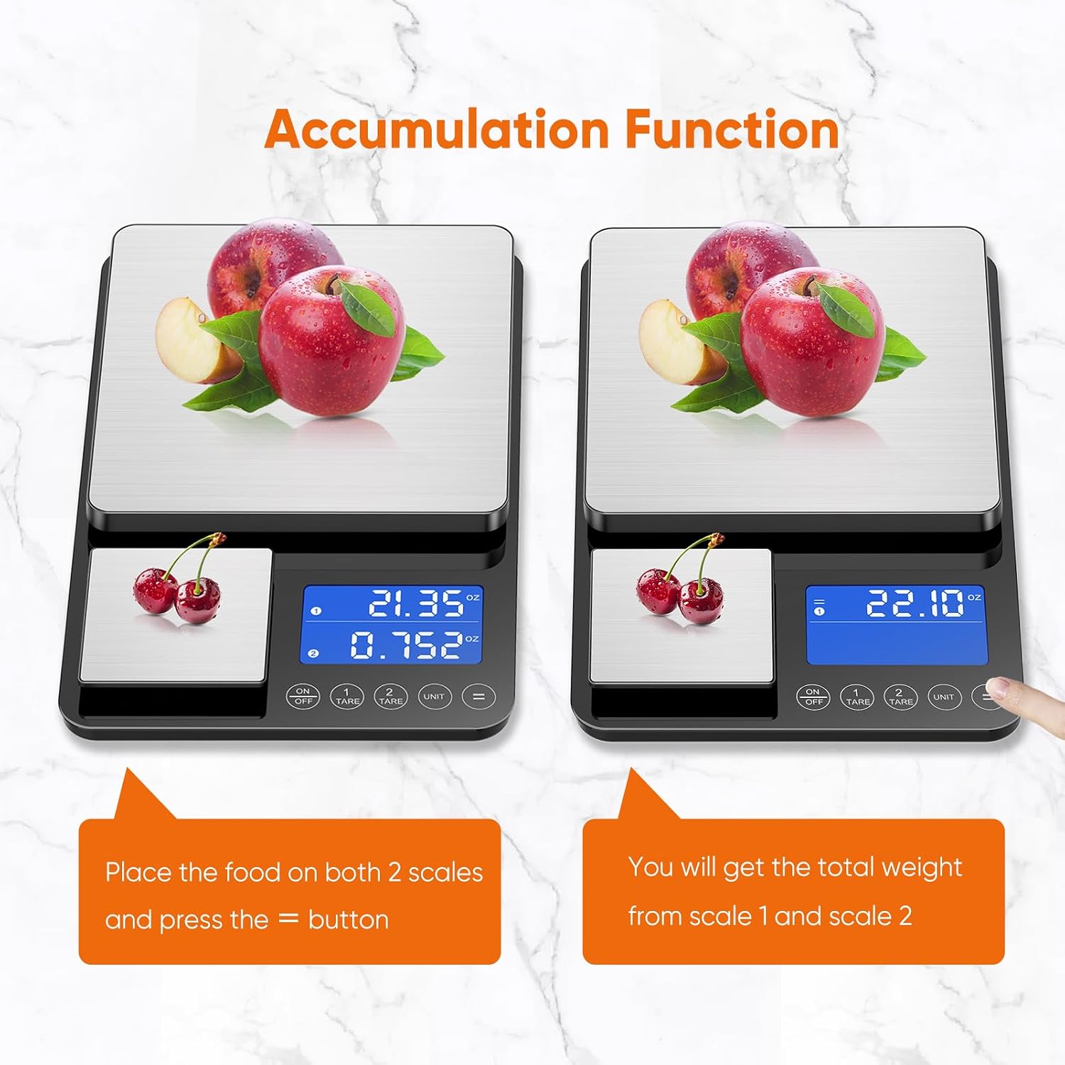 Dual-Platform High-Precision Baking & Food Scale (15kg / 500g, Black)