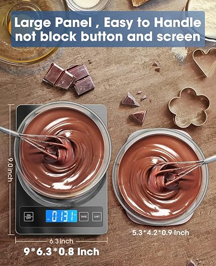 Tempered Glass Digital Kitchen Food Scale (10kg / 22lb, Dark Grey)