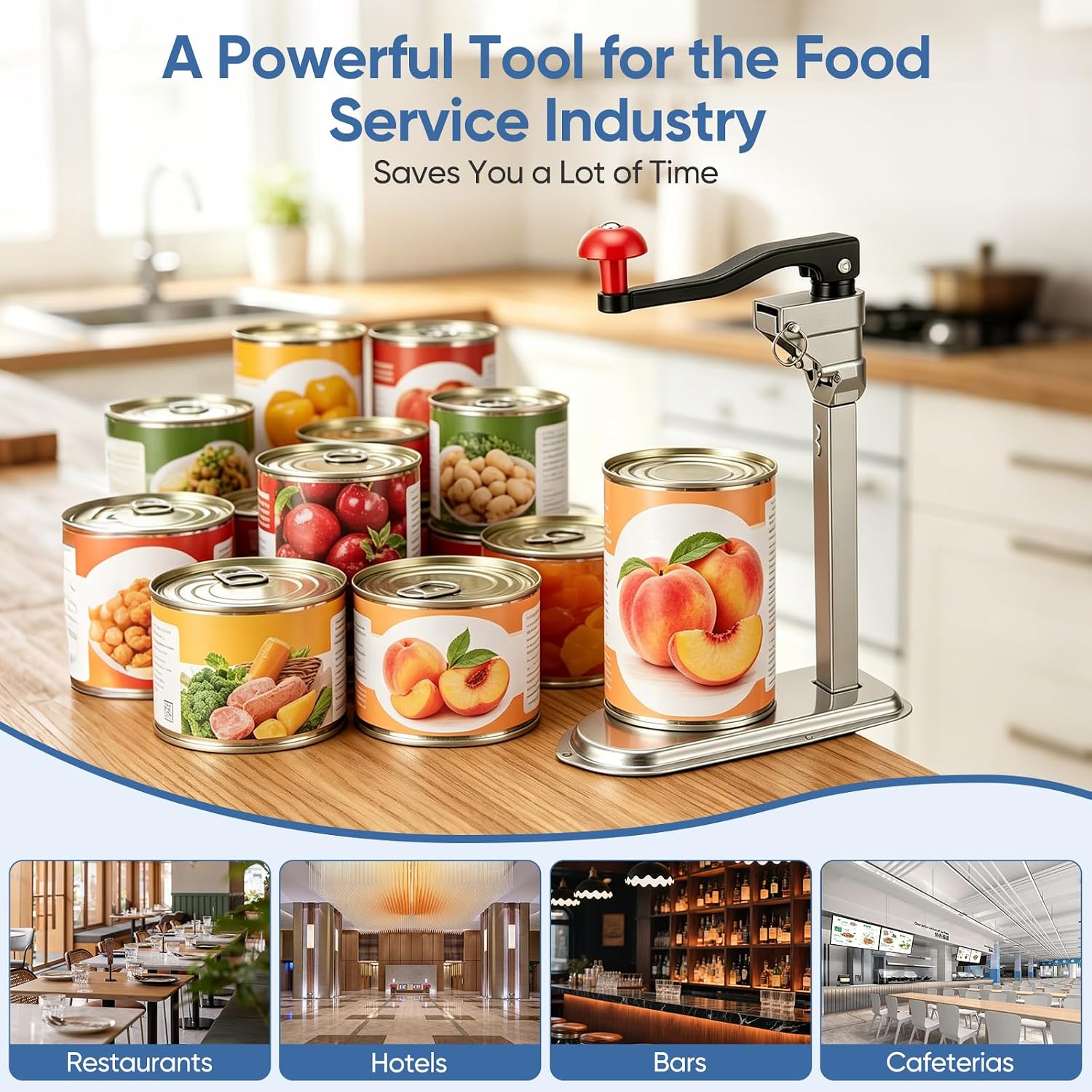 Adjustable Table-Mount Heavy-Duty Tin Opener (Clamp-On, No Drill)
