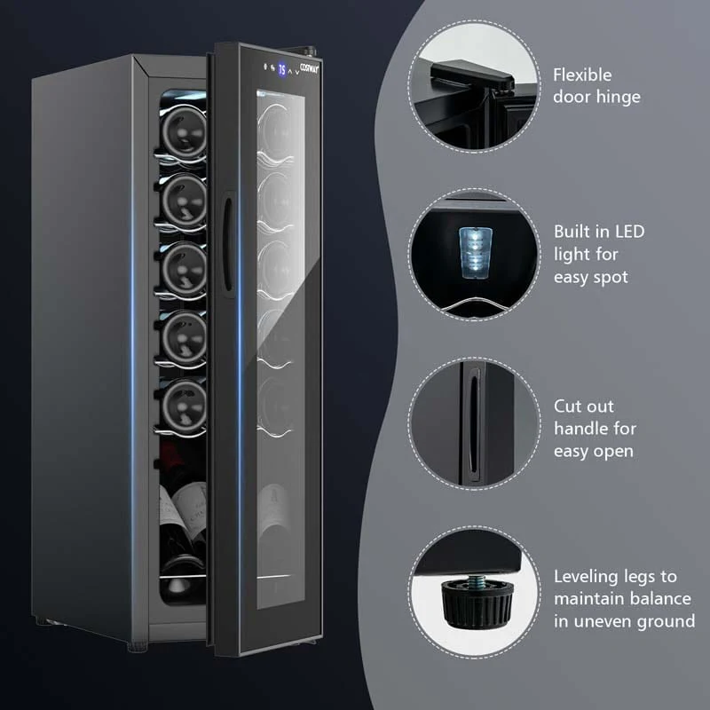 Eletriclife 12 Bottle Compressor Wine Cooler Refrigerator